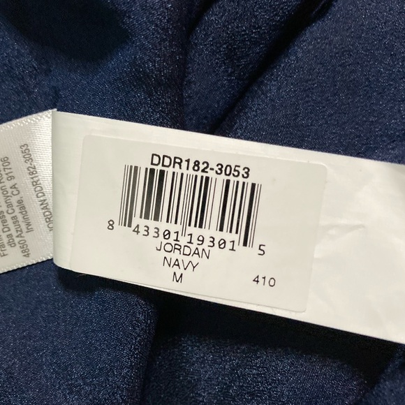 NWT Dress the Population Navy Jordan Ruched Side Front Slit Gown - Sz M - Picture 8 of 8